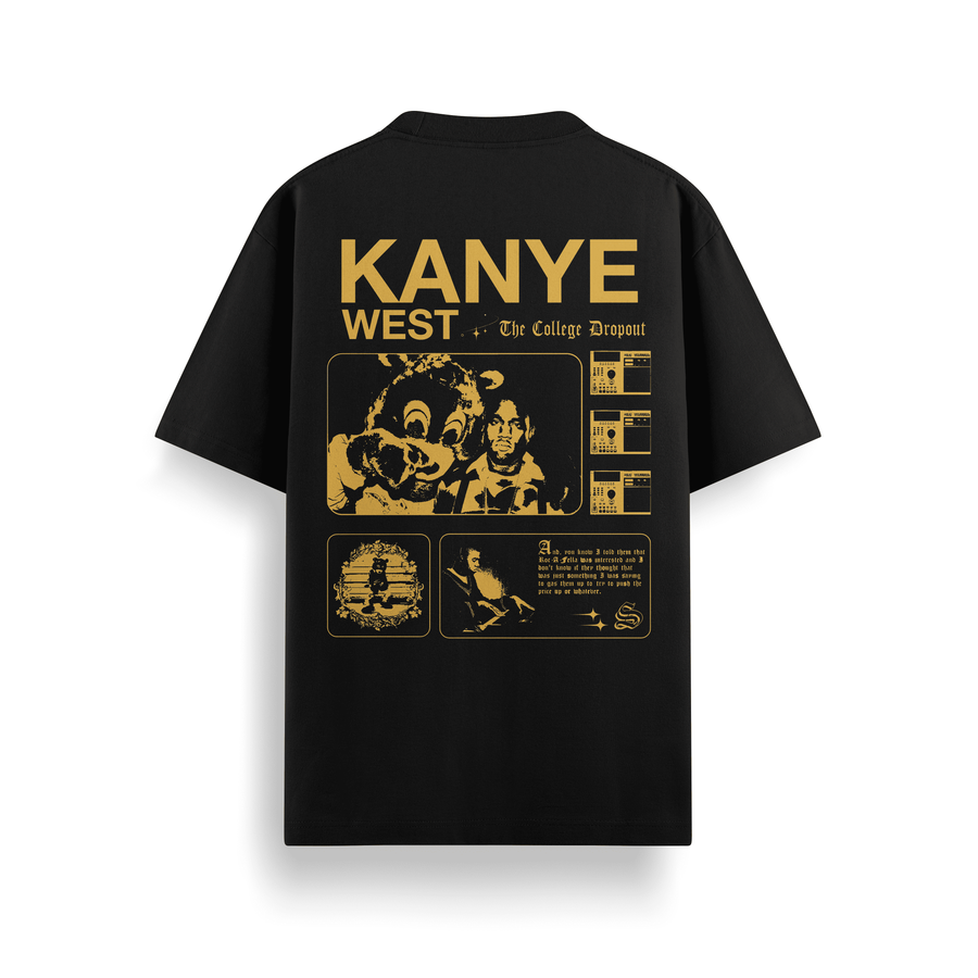 College Dropout Black Oversized 240 GSM Tee