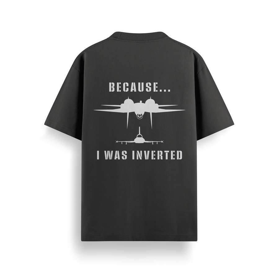 Because I Was Inverted Black Oversized 240 GSM Tee