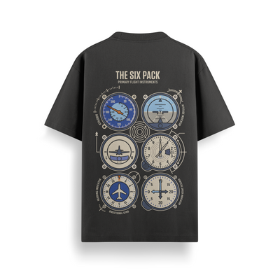 The Six Pack Black Oversized 240 GSM Tee