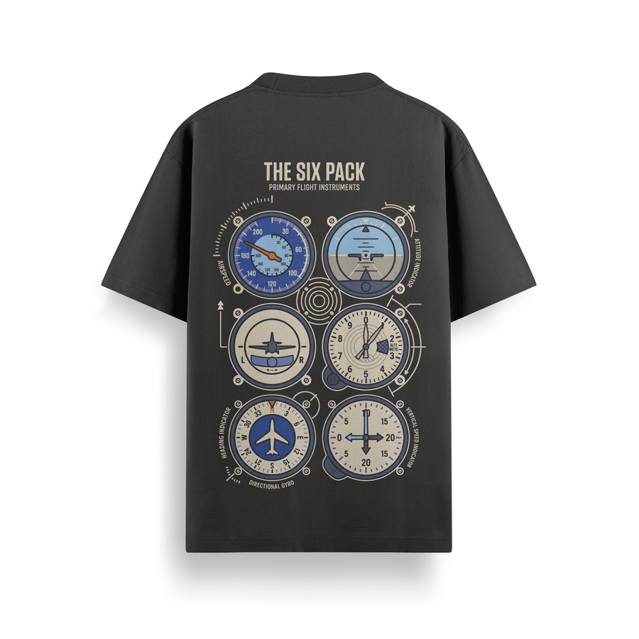 The Six Pack Black Oversized 240 GSM Tee