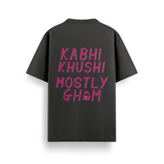 Kabhi Khushi Mostly Gham Black Oversized 240 GSM Tee