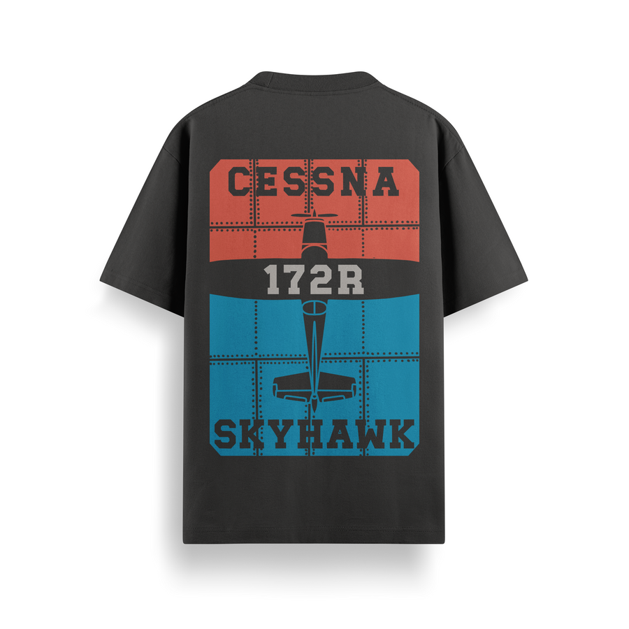 Cessna Skyhawk Black Oversized 240 GSM Tee