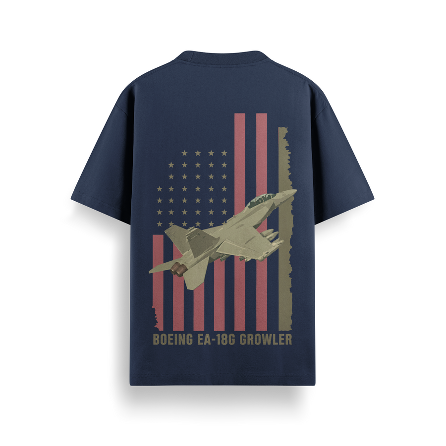 Growler Flag Navy Oversized 240 GSM Tee