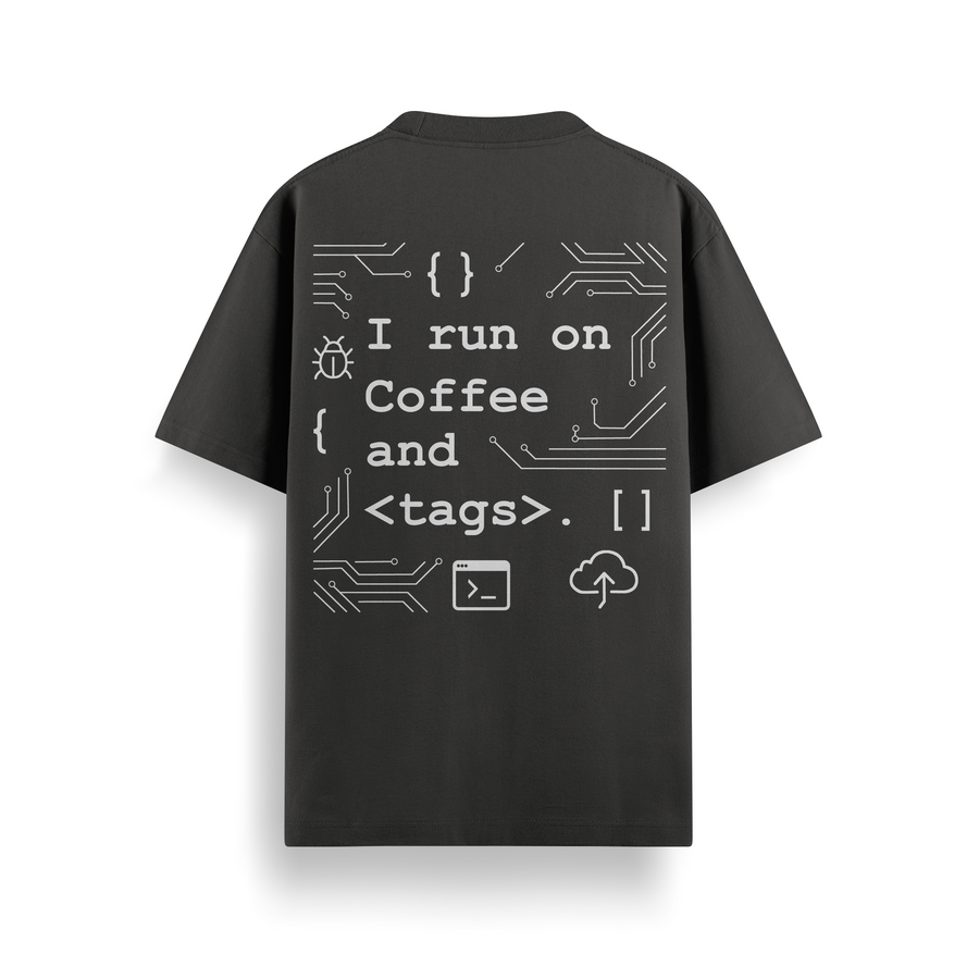 The Code Runner Black Oversized Tee