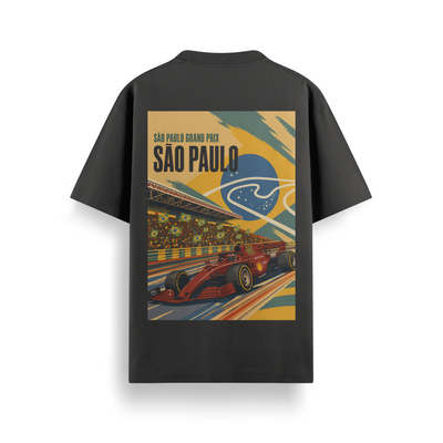 São Paulo GP Black Oversized 240 GSM Tee