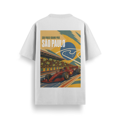 São Paulo GP Off White Oversized 240 GSM Tee