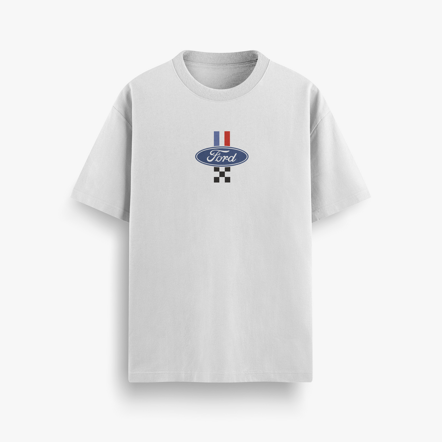 GT40 Le Mans White Oversized 240 GSM Tee