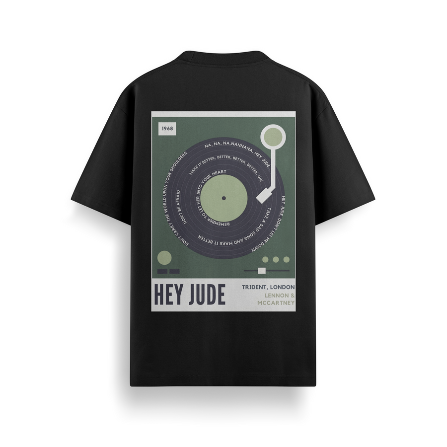 The Beatles – Hey Jude Vinyl Tee (Black)