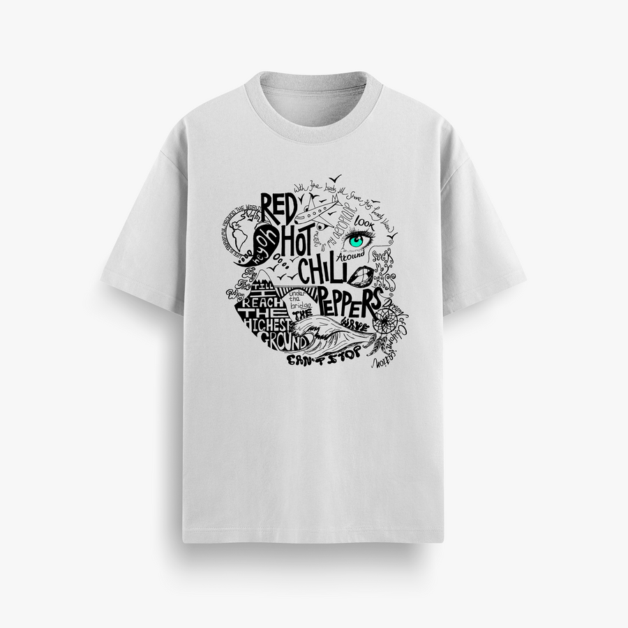 Red Hot Chili Peppers – Scribble Globe Tee (White)