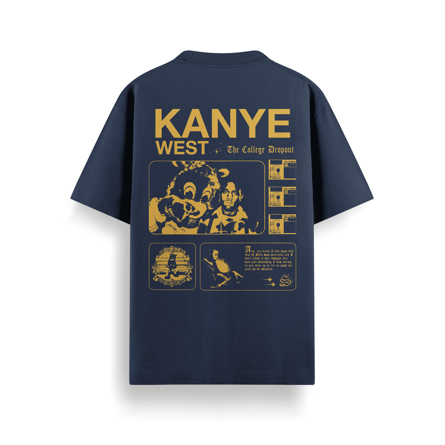 College Dropout Navy Oversized 240 GSM Tee
