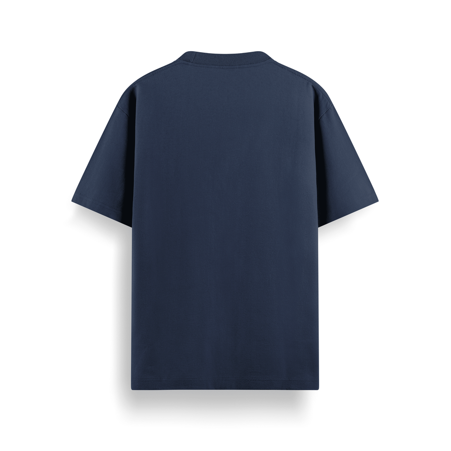 Kanye Bubble Logo Navy Oversized 240 GSM Tee