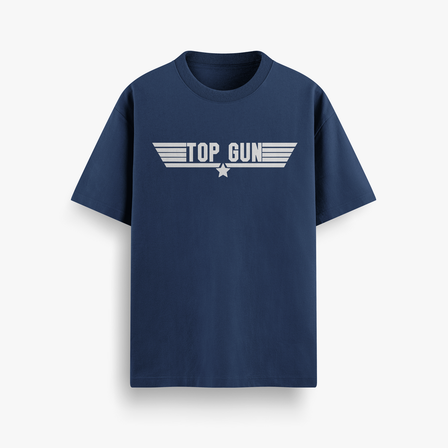 Because I Was Inverted Navy Oversized 240 GSM Tee