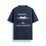 Because I Was Inverted Navy Oversized 240 GSM Tee