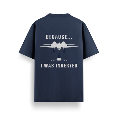 Because I Was Inverted Navy Oversized 240 GSM Tee