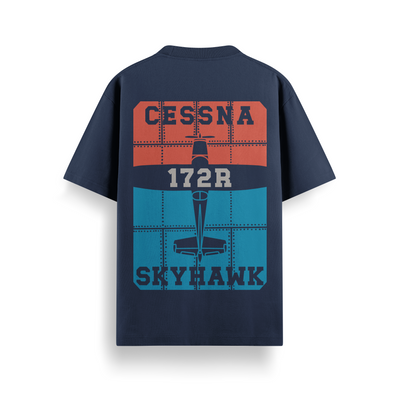 Cessna Skyhawk Navy Oversized 240 GSM Tee