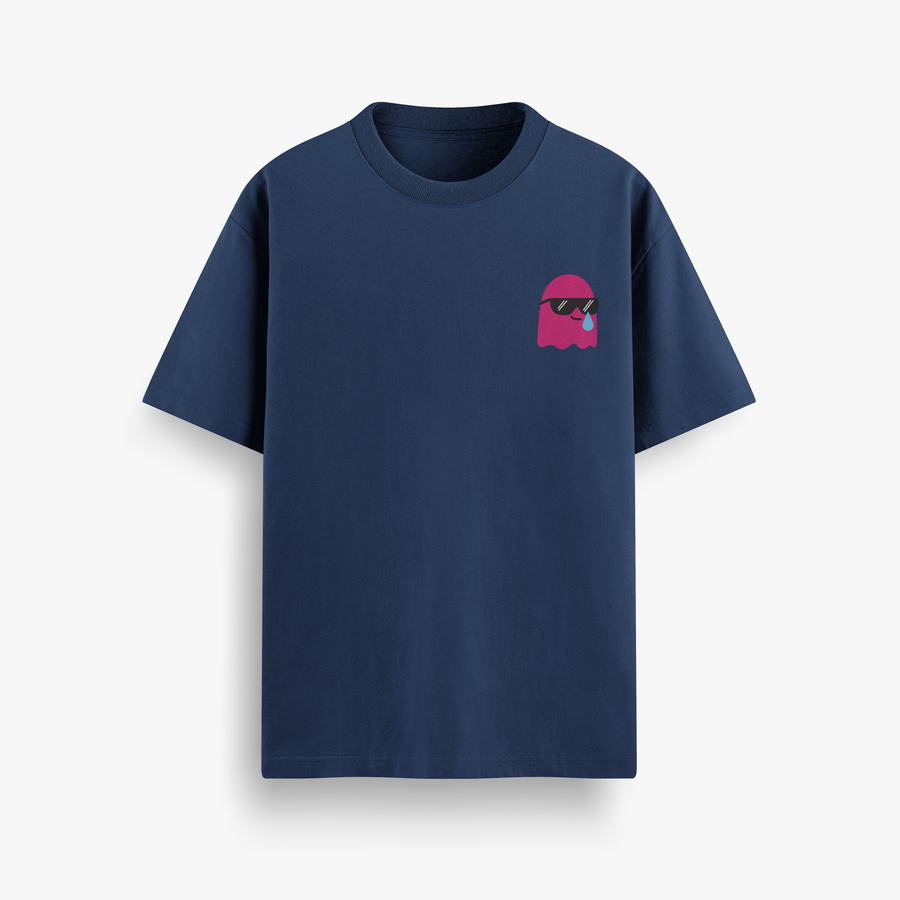 Kabhi Khushi Mostly Gham Navy Oversized 240 GSM Tee