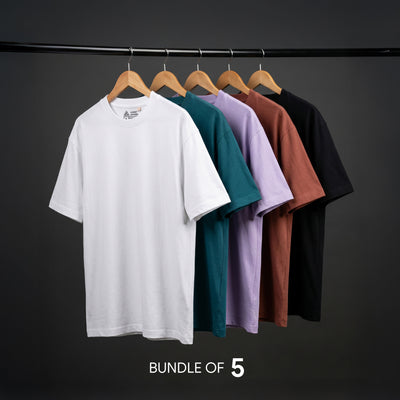 Bundle of 5 Oversized Tees (240 GSM)