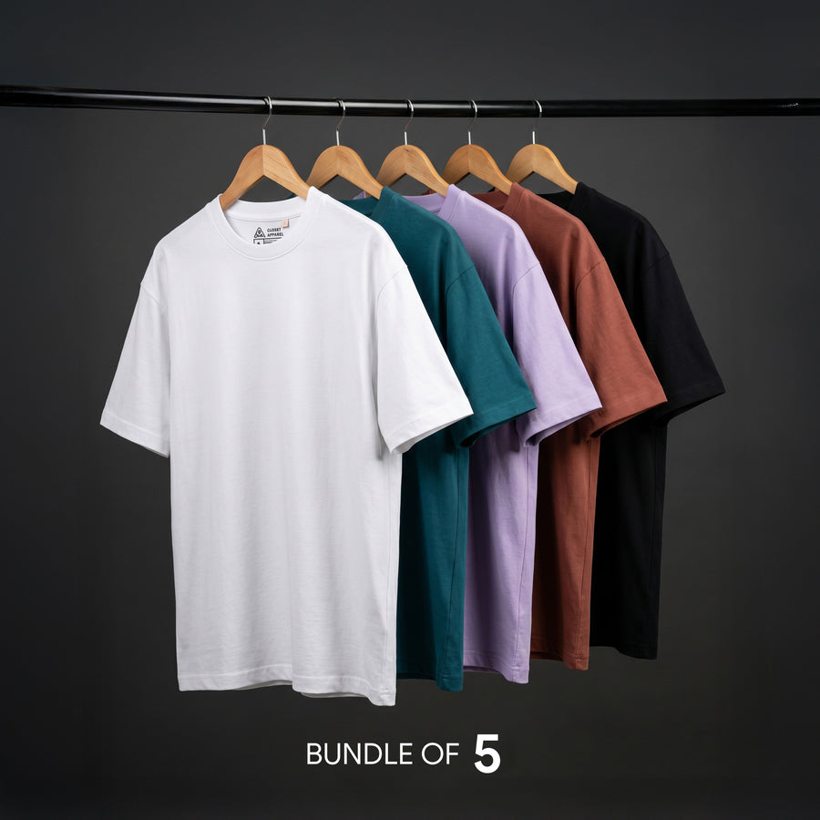 Bundle of 5 Oversized Tees (240 GSM)
