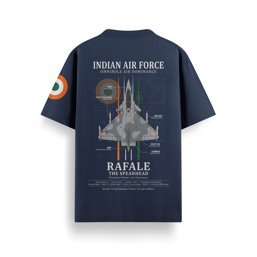 Rafale Spearhead Navy Oversized 240 GSM Tee