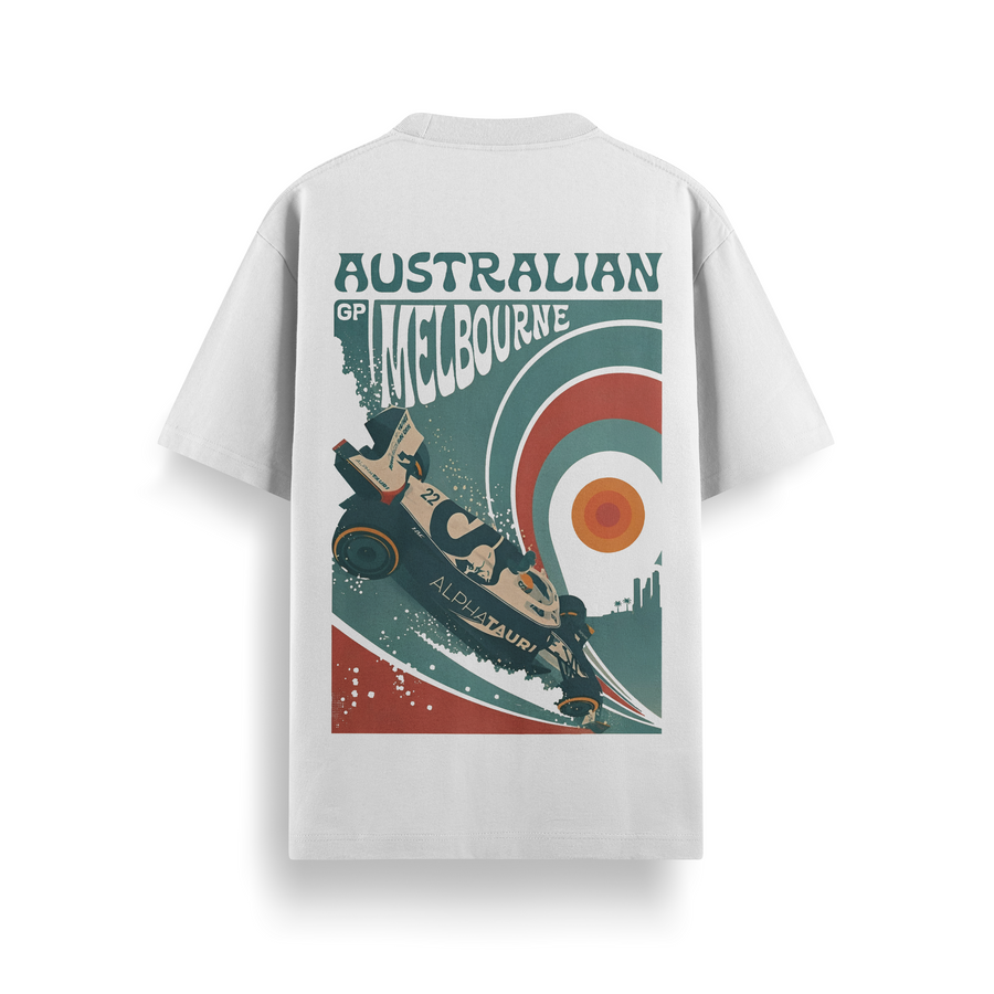 Australian GP Melbourne Off White Oversized 240 GSM Tee