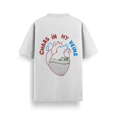 Chaas In My Veins Off White Oversized 240 GSM Tee